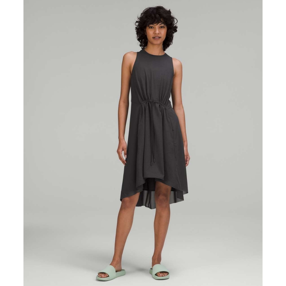 Lululemon Mesh Overlay High-Neck Dress in Graphite Grey